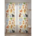 thumbnail image 5 of Tiger Lion Sheer Curtains 84 inches Long, Bird Cow Elephant Cartoon Animal Modern Light Filtering Sheer Window Curtains Rod Pocket Voile Drapes for Bedroom Living Room, 52"W x 84"L 2 Panels, 5 of 7
