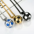 thumbnail image 2 of Soccer Ball Necklace 14K Yellow Gold I Love Football Pendant Necklaces Hip Hop Women/Men Jewelry Collar Men, 2 of 8