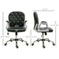 thumbnail image 3 of Vinsetto PU Leather Office Chair, Button Tufted Desk Chair with Armrests, Black, 3 of 8