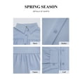 thumbnail image 4 of Button Down Blouses for Women Long Sleeve Pleated Tops Casual Business Blouse for Office Wear Chiffon Elegant Blue Shirt for Women, 4 of 5