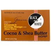 Genuine Black & White Cocoa and Shea Butter Soap, 6 oz., for Dry and Sensitive Skin