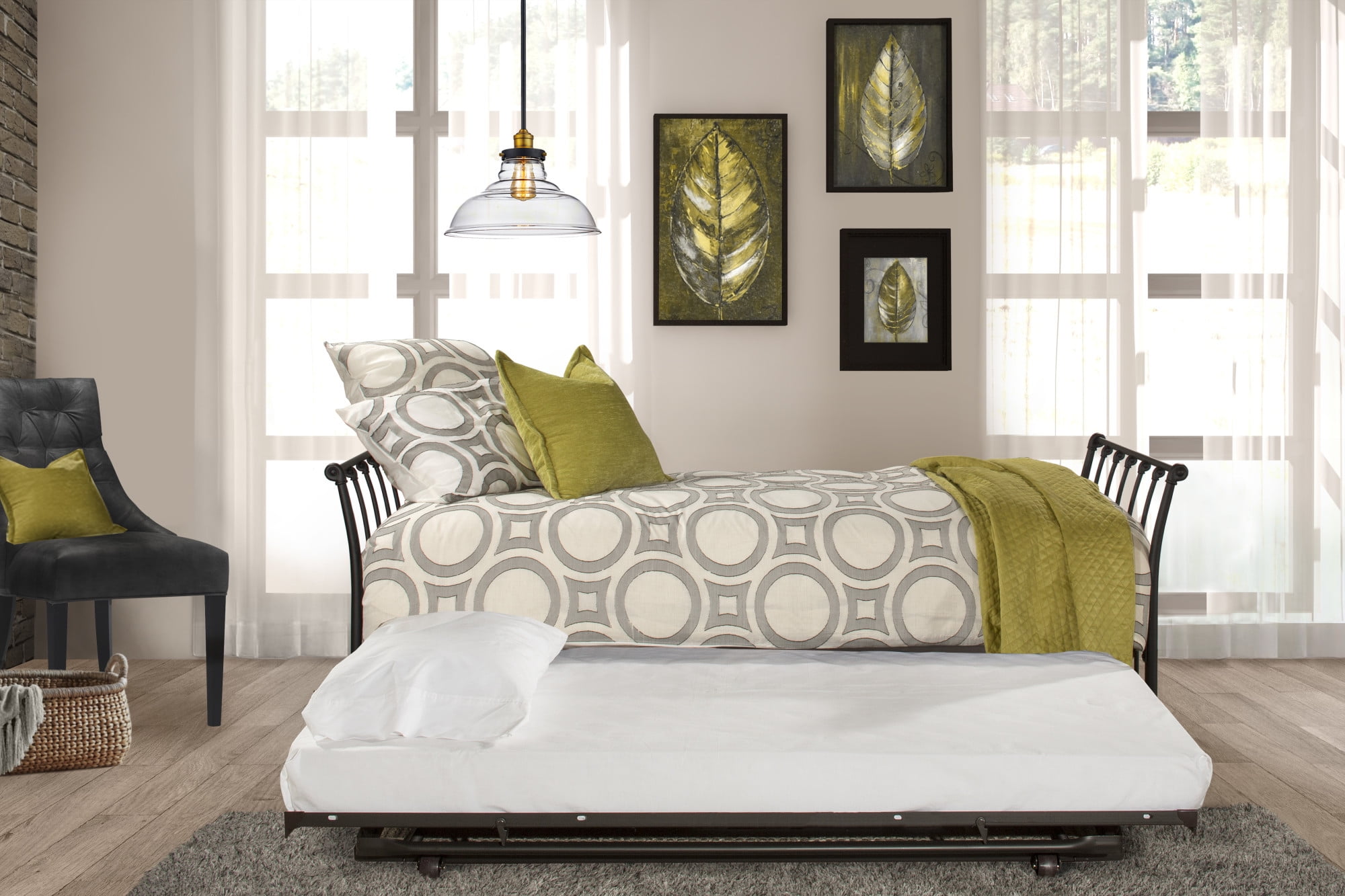 Hillsdale Furniture Midland Metal Backless Sleigh Twin Daybed with