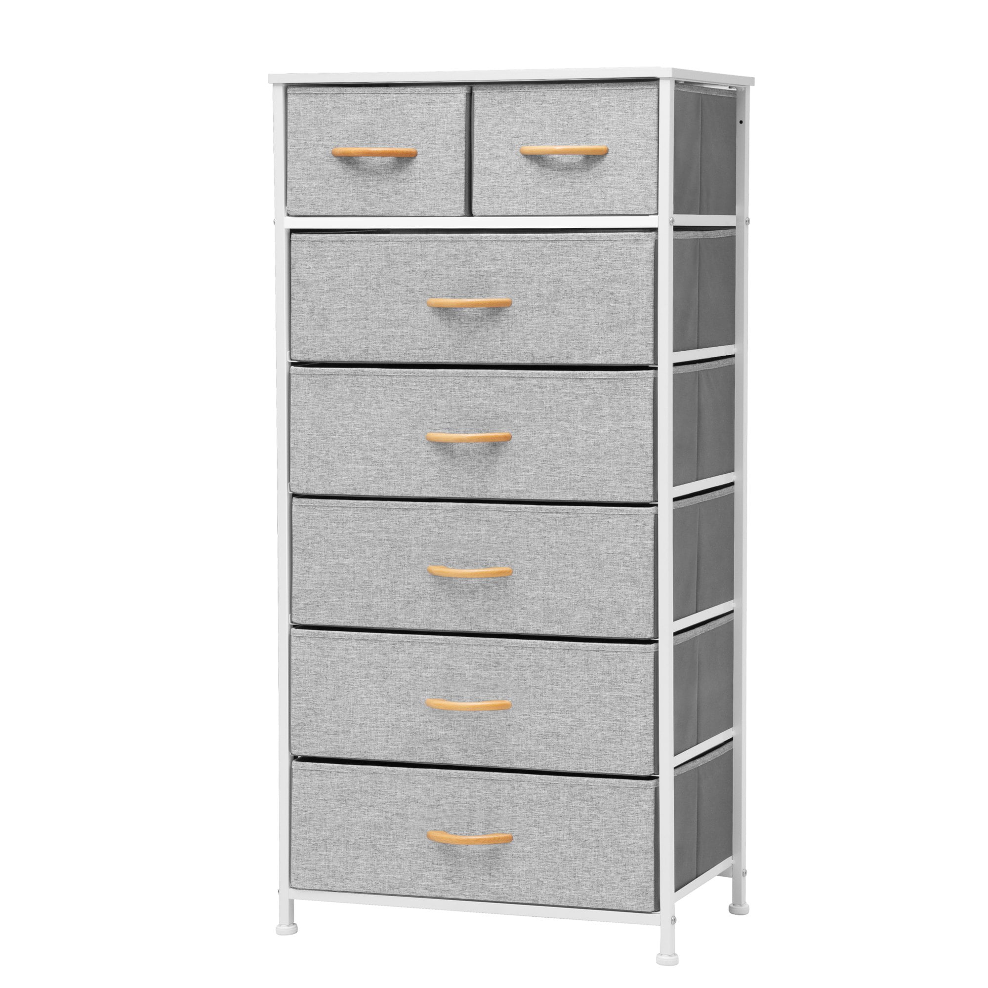 Pellebant Light Gray 7 Drawers Vertical Dresser Storage Tower Chest