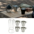 thumbnail image 4 of Tazas de café Apilables de Acero Inoxidable 4 Tazas de café Aisladas de Doble Pared con Estante que Mantienen las Bebidas Calientes o Frías Durante Más Tiempo Tazas de ANGGREK Otros, 4 of 8