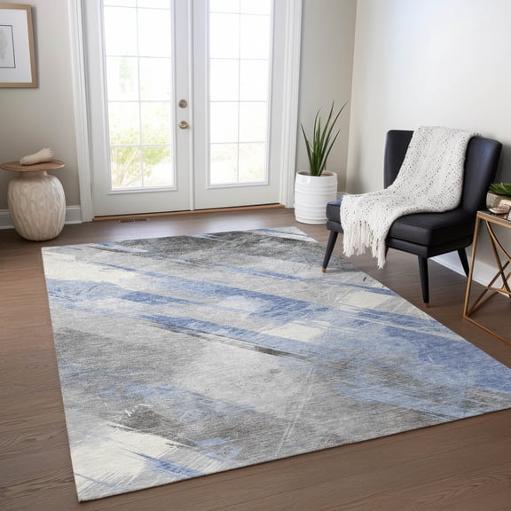 Addison Rugs Machine Washable Indoor/ Outdoor Graphic Chantille Rug 10' x 14' - Sky