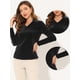 thumbnail image 2 of Blusa casual de manga larga con cuello en V de terciopelo para mujer Negro L, 2 of 4