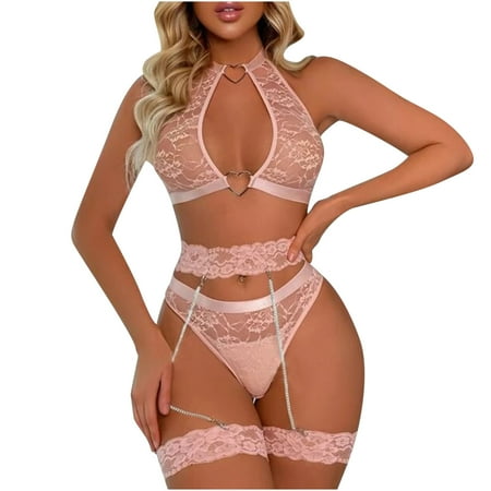

Awdenio Pajamas for Women Clearance Sexy Women Lace Lingerie Suit Perspective Temptation Babydoll Underwear Garter Belt Panties Underpants Sleepwear