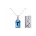 thumbnail image 3 of RYLOS Necklaces for Women White Gold 14K Rectangle Necklace Emerald Cut Gemstone &  Diamonds Pendant 18" Chain 16X12MM Blue Topaz December Birthstone Womens Jewelry Silver Necklace, 3 of 6