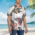 thumbnail image 5 of Balery Vintage Butterflies Print Men's Hawaiian Shirts Short Sleeve Beach Shirt Relaxed Fit Vacation Button Down Shirts-3X-Large, 5 of 9