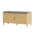 thumbnail image 4 of UGTOO Natural Wood Entryway Bench – Shoe Organizer with Cushioned Seat, 330 lb Load (39.3"L x 13.7"W), 4 of 13