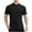 hgg064-Black, variant on Men's Summer Relaxed Fit Solid Short Sleeve Standing Collar Zip Sport Moisture Wicking Quick Dry Tee