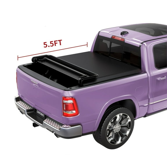 RVNI Tonneau Cover 5.5 Feet Soft Four Fold Truck Bed Covers for 2015-2024 Ford F-150 F150