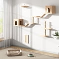 thumbnail image 1 of 8 en 1 Juego de trepadores para gatos montados en la pared, Muebles de estantes de pared para gatos con árbol para gatos, Centro de actividades para gatos de interior de madera, Beige, 1 of 7