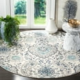 thumbnail image 3 of SAFAVIEH Madison Hope Floral Area Rug, Cream/Light Grey, 8' x 8' Round, 3 of 8
