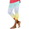 thumbnail image 6 of jjayotai Womens Tie Dye Capri Pants, Stretch Fitness Running Gym Yoga Leggings Elastic High Waist Trousers, 6 of 7