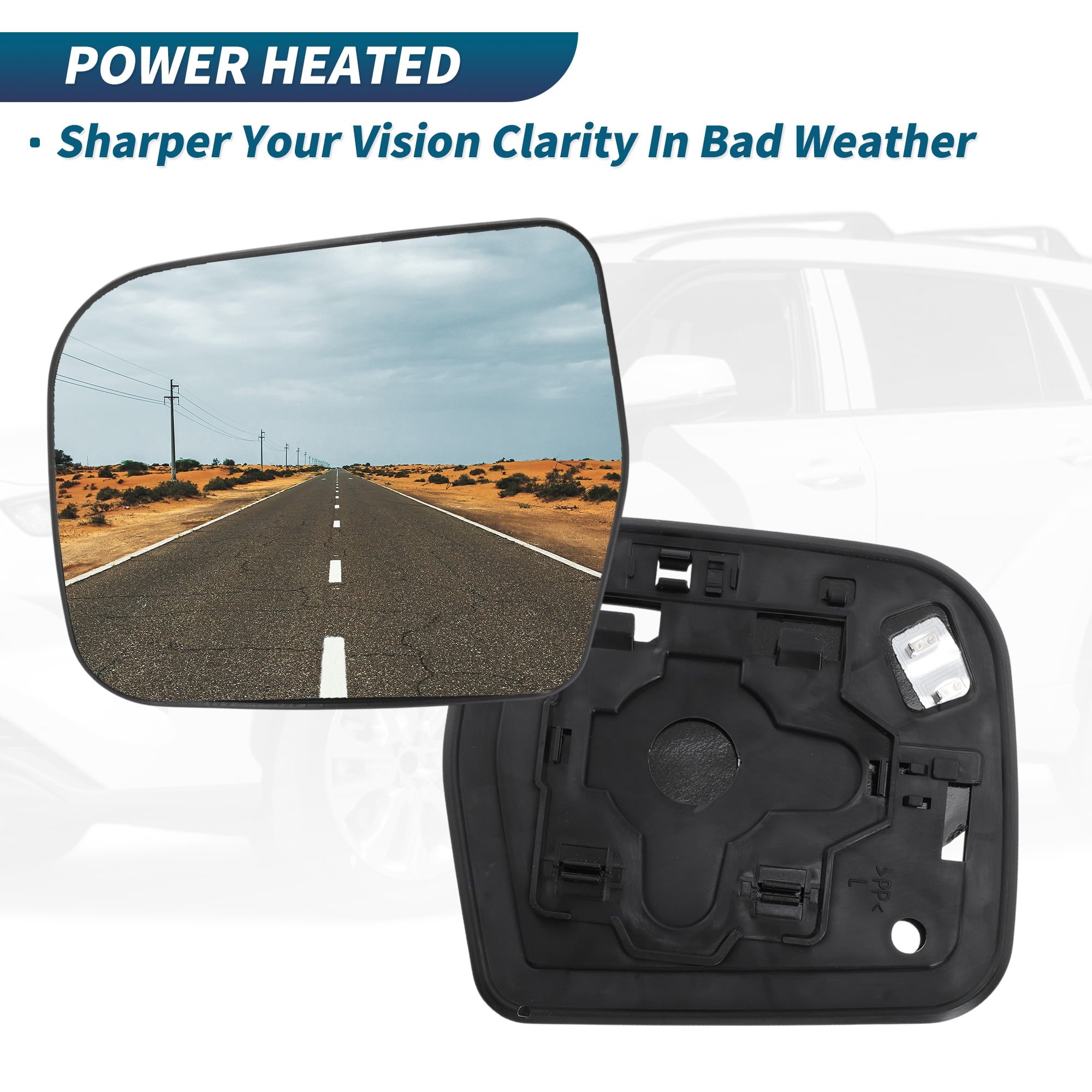 Unique Bargains Heated Wing Mirror Glass for Toyota Highlander 2001-2007 Left Side