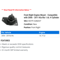 thumbnail image 2 of Front Right Engine Mount - Compatible with 2006 - 2011 Kia Rio 1.6L 4-Cylinder 2007 2008 2009 2010, 2 of 2