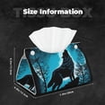 thumbnail image 5 of Pofeuu Blue Full Moon Wolf Print Tissue Box Cover, Modern Decorative PU Leather Rectangular Tissue Box Case Organizer Holder for Vanity Countertop, Night Stands, Livingroom, 5 of 7