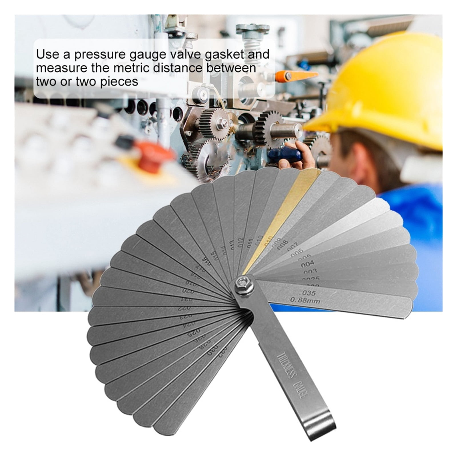 Stainless Steel 32 Blades 0.04-0.88mm Thickness Gap Metric Filler Feeler Gauge ,Easy to Use