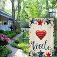 thumbnail image 4 of PHYHOO  Garden Flag Double Sided, Small Burlap Welcome Patriotic Stars Love Heart Garden Yard House Flags for Independence Day Outdoor Decor White, 4 of 6