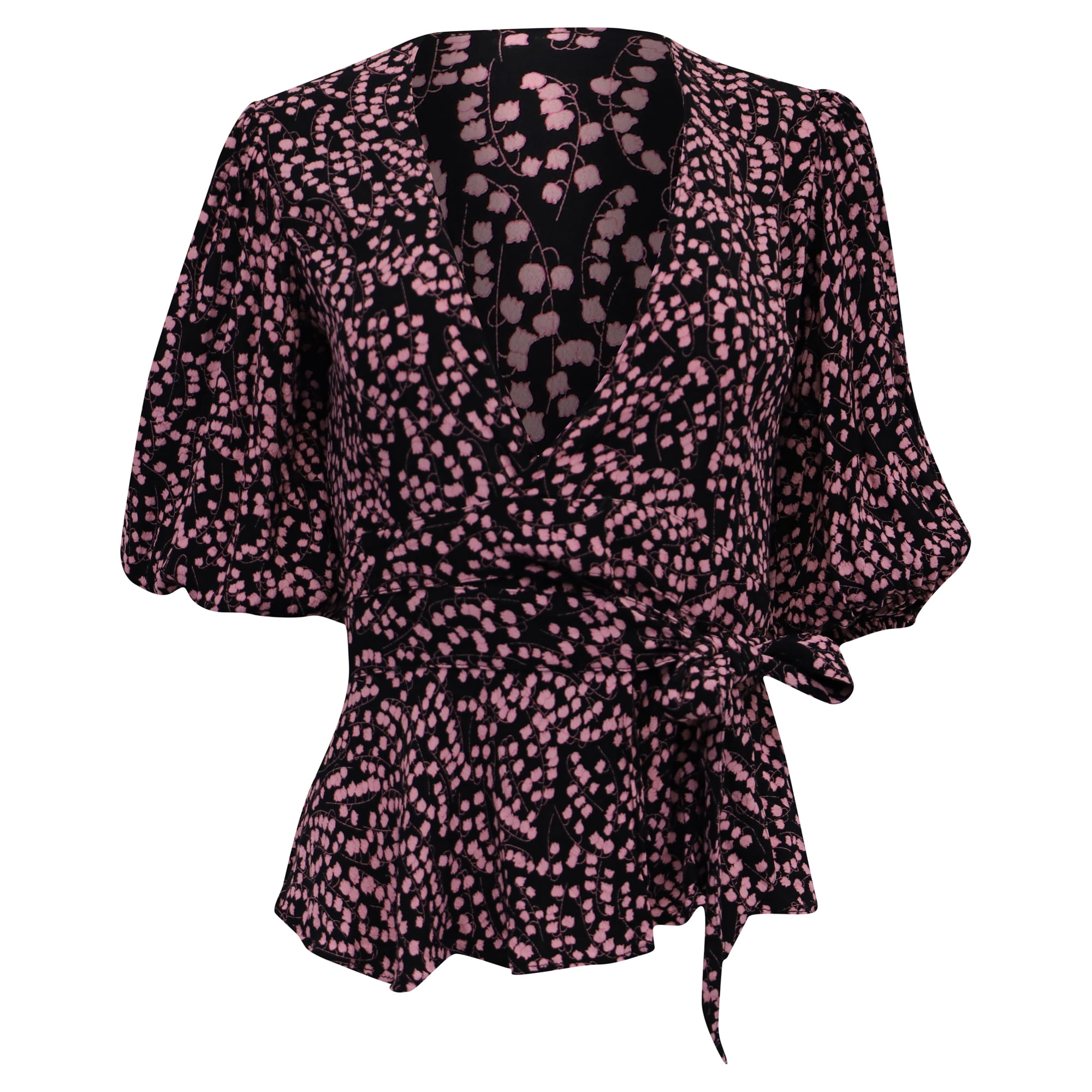 Ganni Wrap Blouse in Floral Print Viscose - Walmart.com