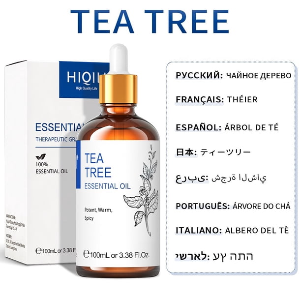 HIQILI-Aceite esencial de 100 ml para difusores / humidificadores Romero / eucalipto / vainilla / Rosa / lavanda / jazmín / limón / pachulí / árbol del té / aceite de menta qym unisex