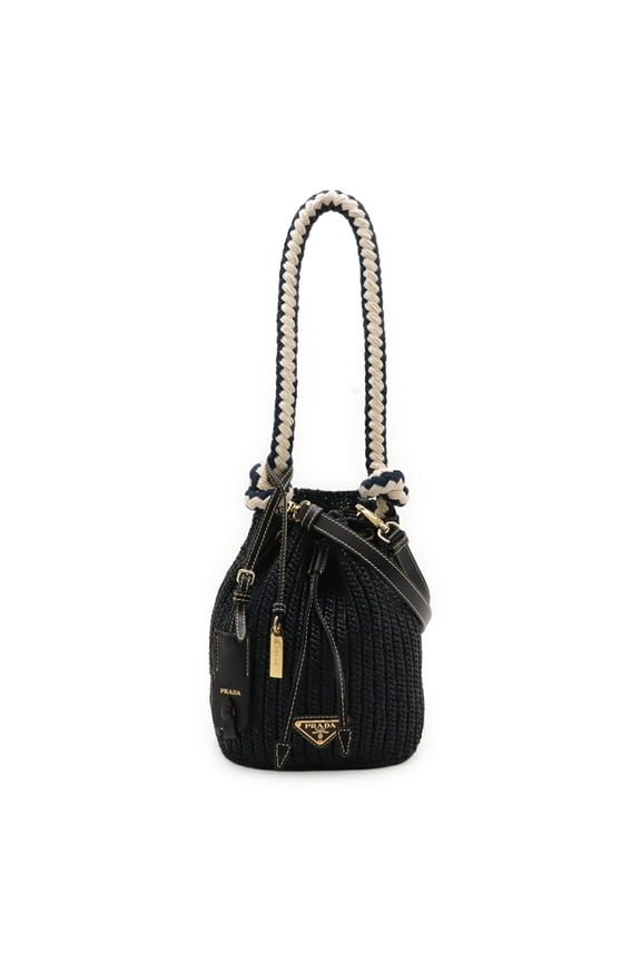 Pre-Owned PRADA Crochet Mini Bucket Bag, Shoulder Bag with Rope Strap,... (Good)