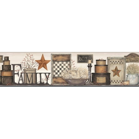 Country Keepsakes Family Shelf Border Wallpaper