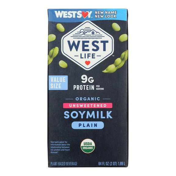 WEST LIFE - Original Unsweetened Soymilk Beverage - 64 Fo, Case of 8