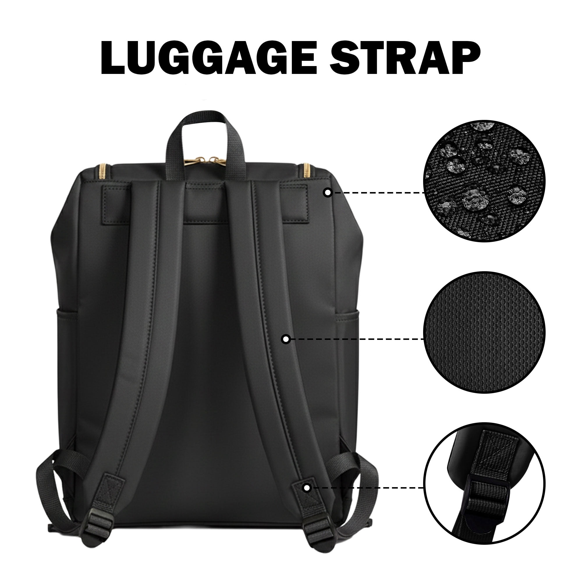 DEFAHN Diaper Backpack, 2 Thermal Pockets + Side Holders, 20L Simple Open Design,0.9lb Baby Bag for Travel & Daily Use(Black)