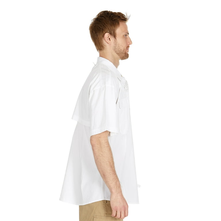 Men's Performance Fishing Shirt | Short Sleeve | Button Down | Vented |  100% Cotton