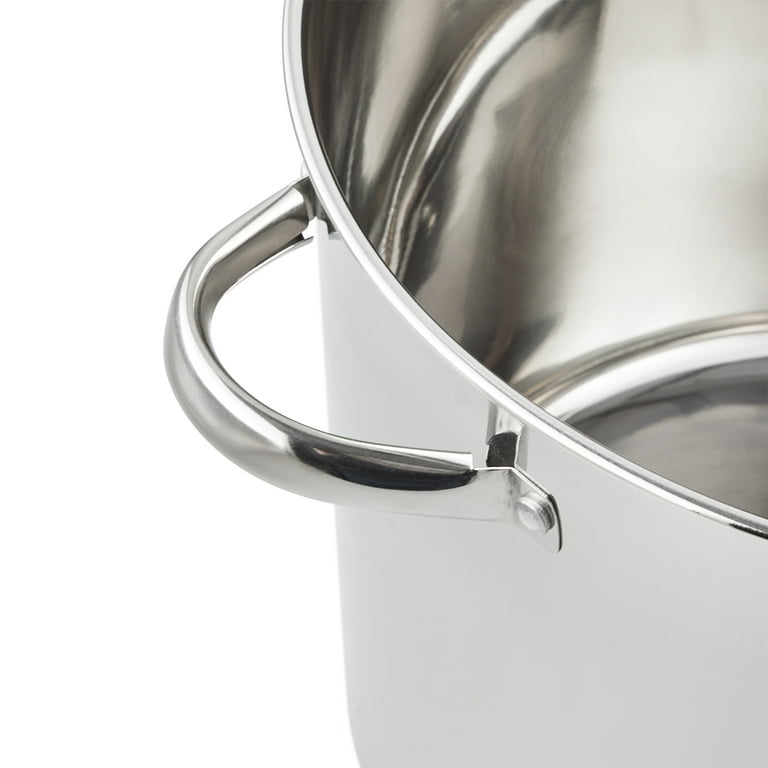Mainstays Stainless Steel Stock Pot with Glass Lid - 20 qt