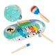 thumbnail image 4 of Juego de instrumentos musicales para niños, batería para niños y niñas, juguetes musicales de madera educativos modernos para preescolar con para, 4 of 9