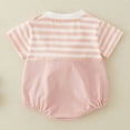 thumbnail image 3 of EnJoCho Organic Cotton Baby Bodysuit - Breathable Summer Short Sleeve Romper, Unisex Climbing Outfit with Triangle Design, Daycare Ready Baby Playwear (6-12 Months,Pink), 3 of 4