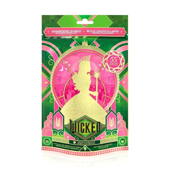 Wicked Glinda Shimmering Bubblegum Sugar Free Gum 1 Pack