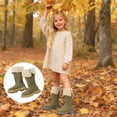 thumbnail image 2 of MAIHAN-Girls Western Boots Foldable Shaft Mid Heel Riding Boots For Children 3.5-11 Years Casual Wear Durable Microfiber Leather Side Zipper Comfortable Insole All Season Footwear(Multicolor,9.5), 2 of 9