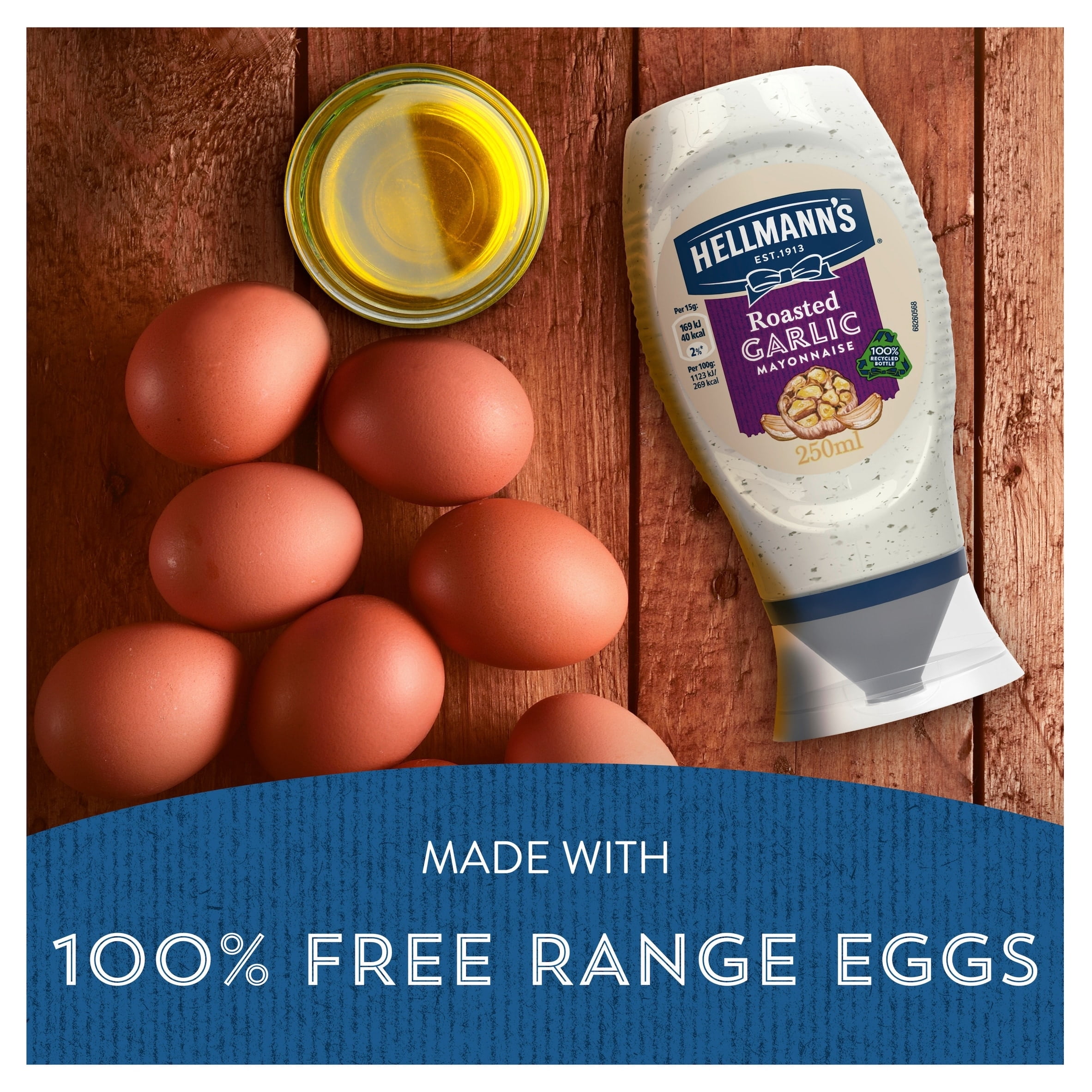 Hellmann's Garlic Squeezy Mayonnaise 250Ml, Imported from Britain