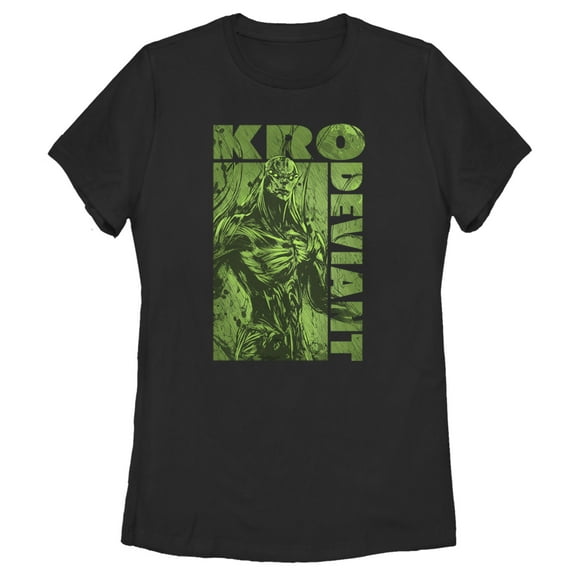 Women's Marvel Eternals Kro Deviant Green  Graphic Tee Black 2X Large