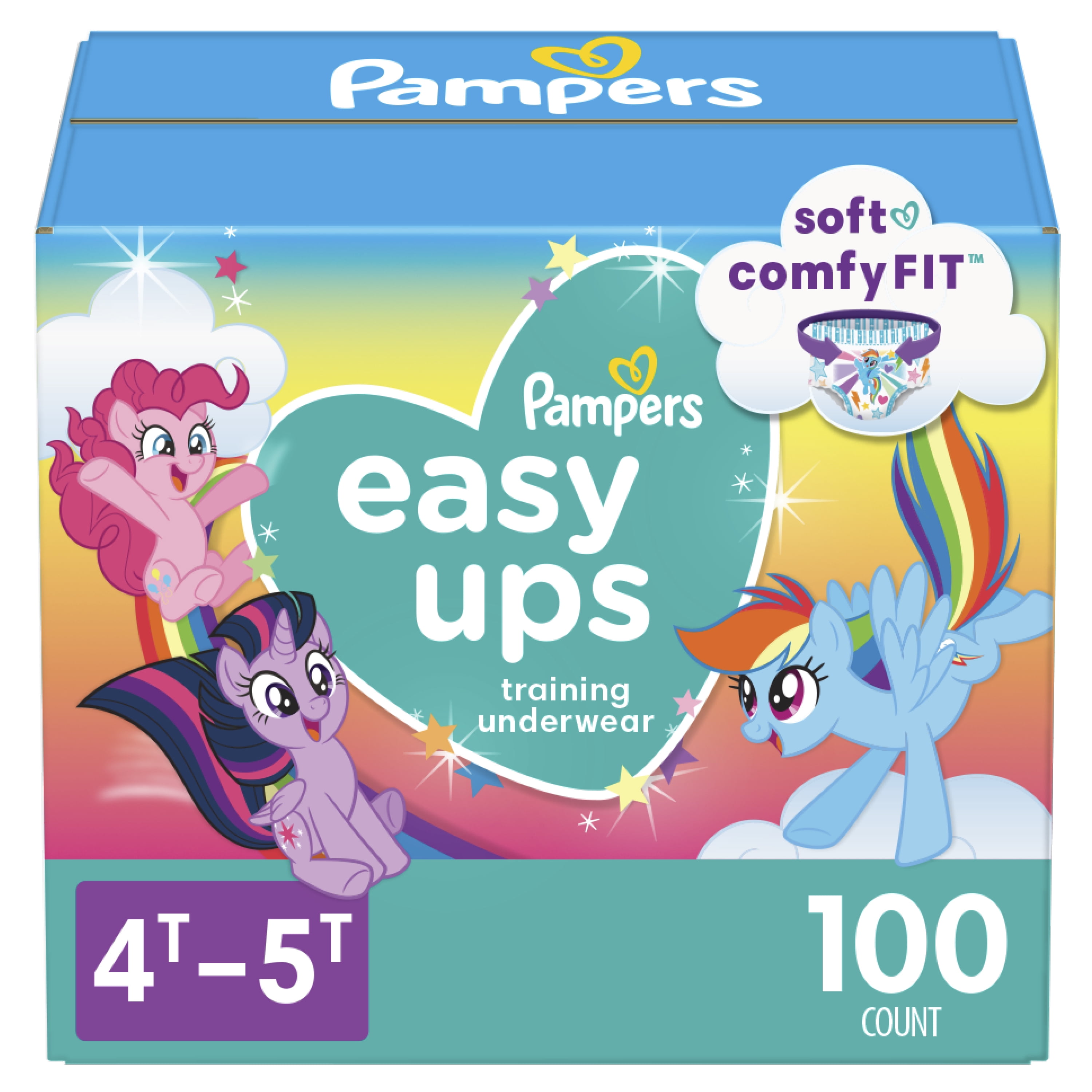 Pampers Easy Ups Girls' Training Pants Enormous Pack, 4T-5T - 100 count