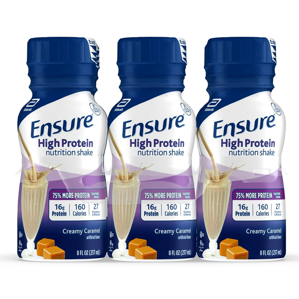 Ensure High Protein Nutritional Shake, 16g Protein, Creamy Caramel, 8