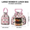thumbnail image 5 of Pioneer Flower Drawstring Lunch Bag Women - Drawstring Lunch Bag Insulated for Work Office - Stain-Resistant Large Lunchbags for Women with Multi-Pockets, 5 of 6