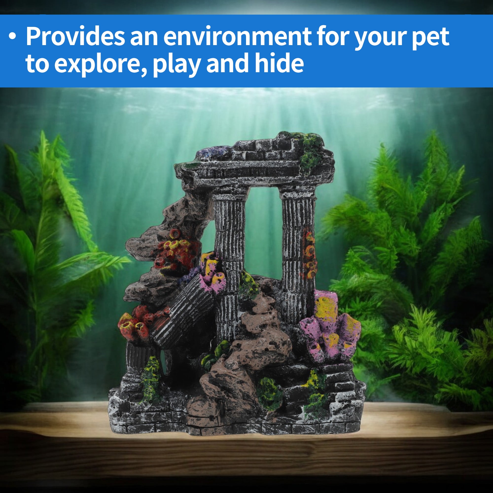Unique Bargains Fish Tank Decorations Natural Coral Reef Design Aquarium Decorations Enhances Underwater Aesthetic for Fish Black Gray