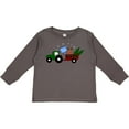 thumbnail image 3 of Inktastic Plaid Christmas Tractor with Cute Reindeer Boys or Girls Long Sleeve Toddler T-Shirt, 3 of 5