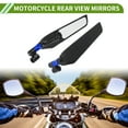 thumbnail image 2 of Espejos retrovisores universales ajustables para motocicleta Unique Bargains, espejo lateral retrovisor de aluminio aleado, 1 juego negro azul M8/M10 forma poligonal, 2 of 7