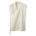thumbnail image 2 of Mens Hanten Kimono Cardigan Cotton Linen Wrap Front Retro Hanfu Sleeveless Shirt Tank Tops, 2 of 5