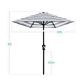 thumbnail image 7 of Best Choice Products 10ft Outdoor Steel Market Patio Umbrella w/ Crank, Tilt Push Button, 6 Ribs - Striped Navy Blue, 7 of 7