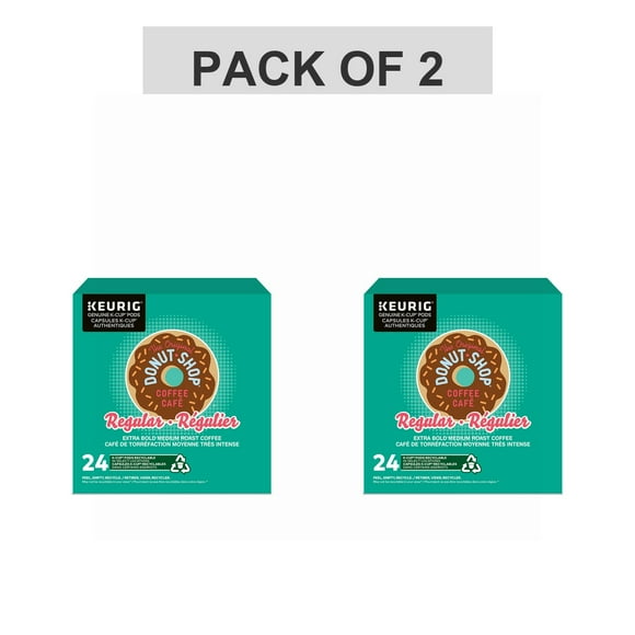 Pack of 2 - The Original Donut Shop Extra Bold K-Cup Coffee Pods, 24 Count For Keurig Coffee Makers