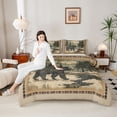 thumbnail image 4 of Homewish Woodland Wildlife Bear Bedding Comforter Set 2pcs for Boys Girls,Vintage Retro Aesthetic Twin Comforter Sets Microfiber,Jungle Animal Breathable Bedding Set,Lightweight Room Decor, 4 of 8