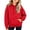 Red, variant on Kids Long Sleeve Pullover Hoodie Casual Relaxed Fit Sweatshirt with Drawstring Hood and Kangaroo Pocket for Boys Girls