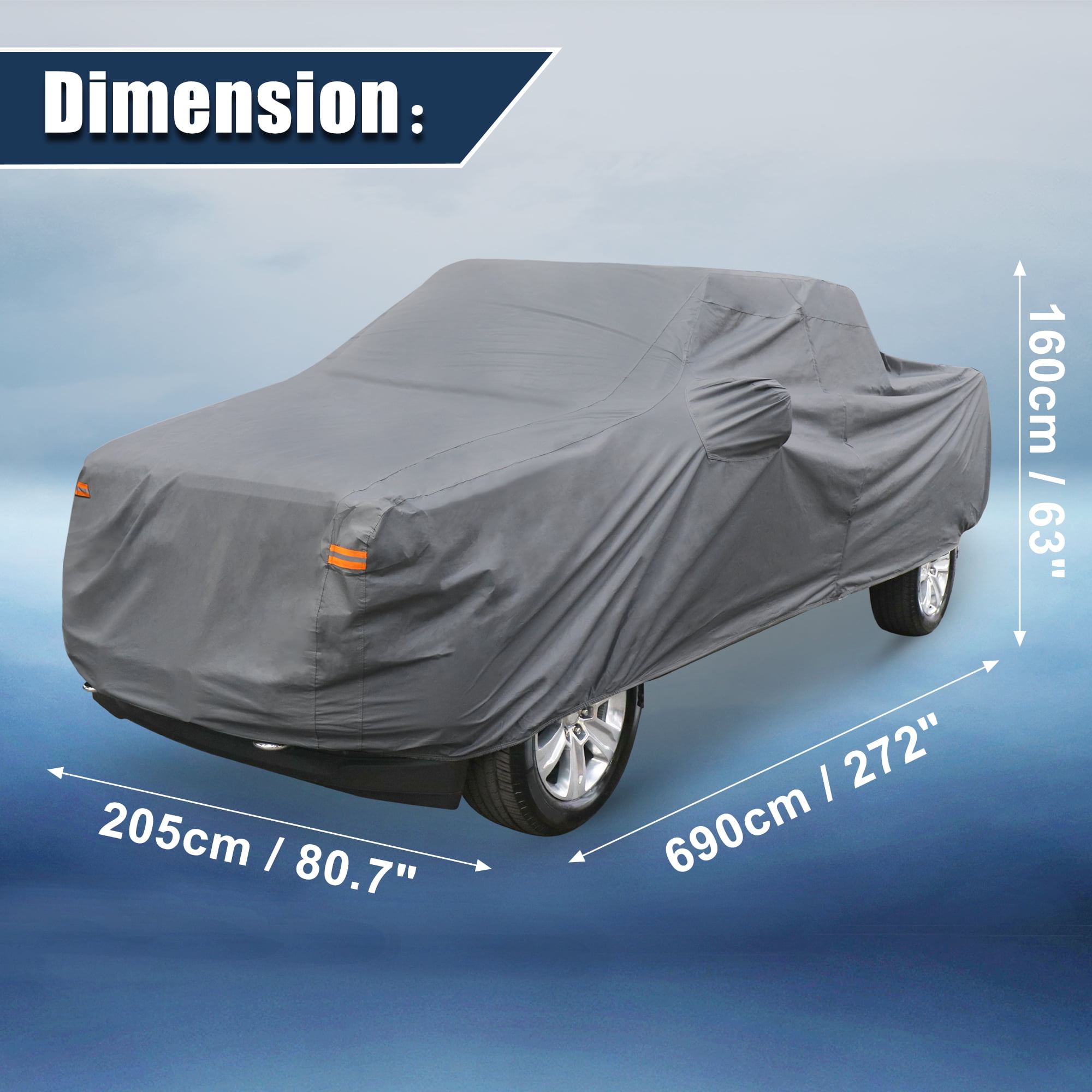 Unique Bargains Pickup Truck Cover for Ford F350 Crew Cab 4 Door Gray Sun Rain Protection